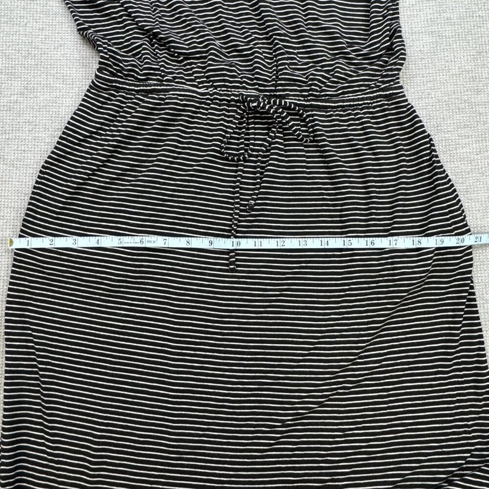 24/7 Maurices Women Size M Black White Striped Sleeveless Dress Drawstring Waist - Picture 11 of 15
